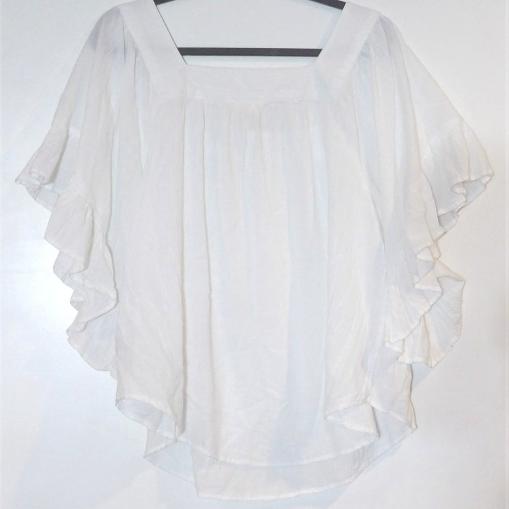 TERRA & SKY WHITE TOP. SIZE 1X.